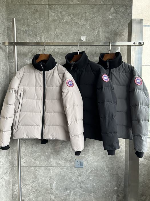 Yupoo Canada Goose puffer white patch Canada Goose down jacket puffer jacket grey logo Beige 010