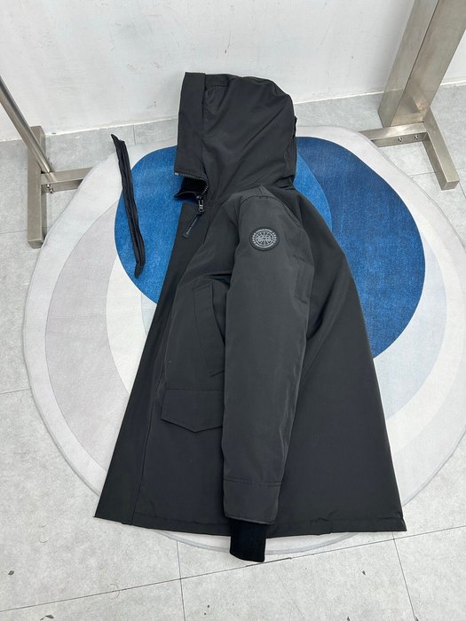 Yupoo Canada Goose winter black fur hood Canada Goose down jacket hooded black fur trim parka Black 018