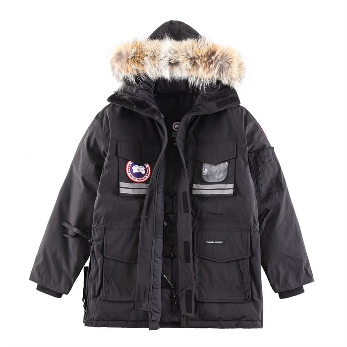 Yupoo Canada Goose winter black fur hood Canada Goose down jacket parka black fur hood Black 054