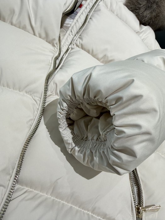 Clothing Moncler A line down jacket with fur collar Beige