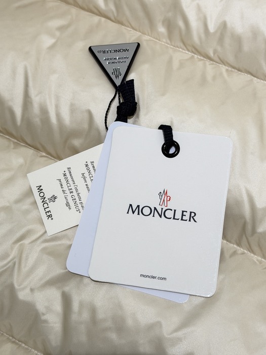 Clothing Moncler A line down jacket with fur collar Beige