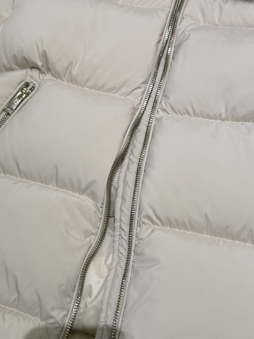 Clothing Moncler A line down jacket with fur collar Beige