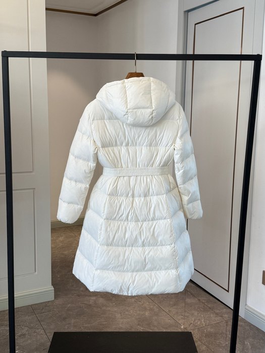 Clothing Moncler Bellevue long down coat White