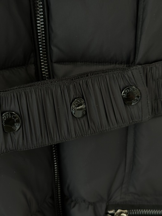 Clothing Moncler Boed long down coat with fur collar Navy