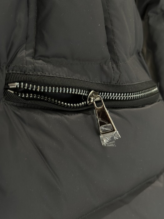 Clothing Moncler Boed long down coat with fur collar Navy