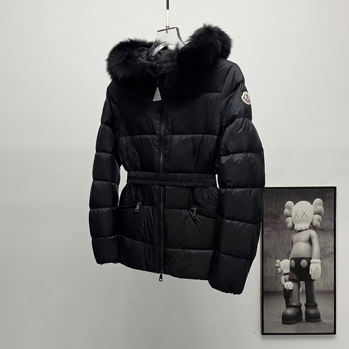 Clothing Moncler Boed padded coat with fur collar Black