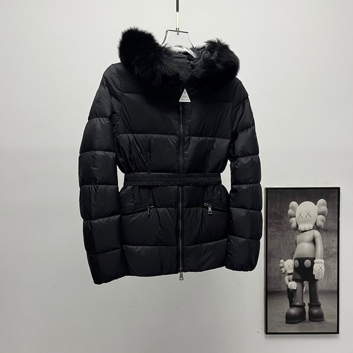 Clothing Moncler Boed padded coat with fur collar Black