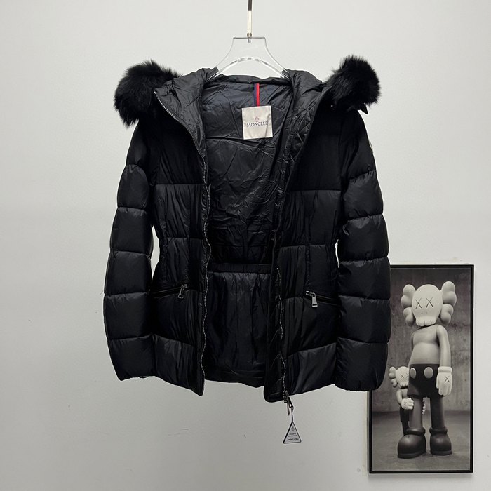 Clothing Moncler Boed padded coat with fur collar Black