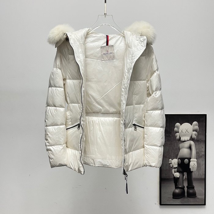 Clothing Moncler Boed puffer jacket with fur collar White