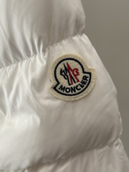 Clothing Moncler Boedic long down coat with fur collar White