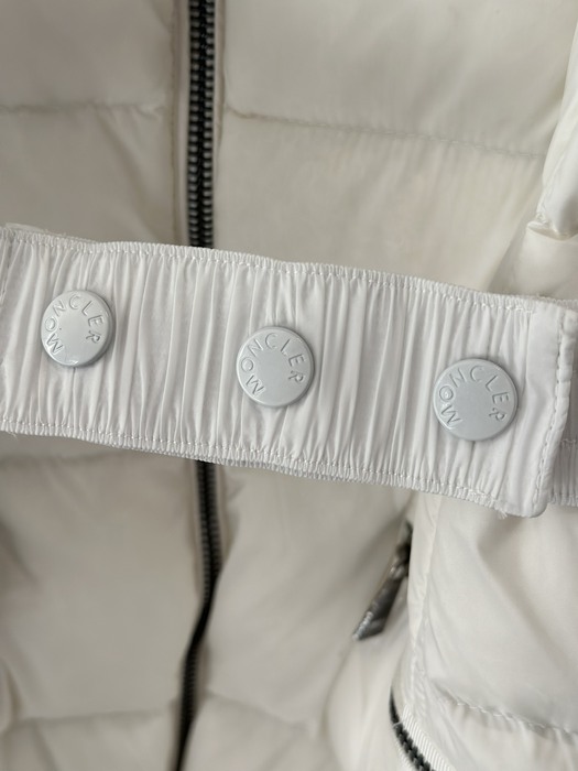 Clothing Moncler Boedic long down coat with fur collar White