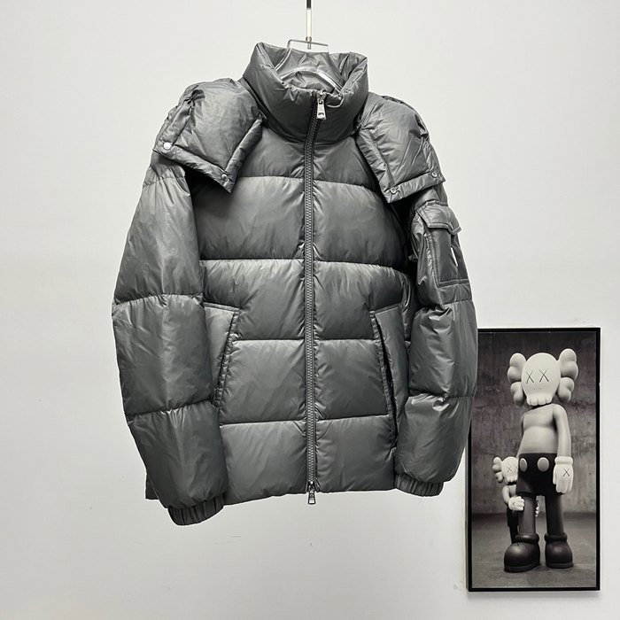 Clothing Moncler detachable hood down jacket Grey