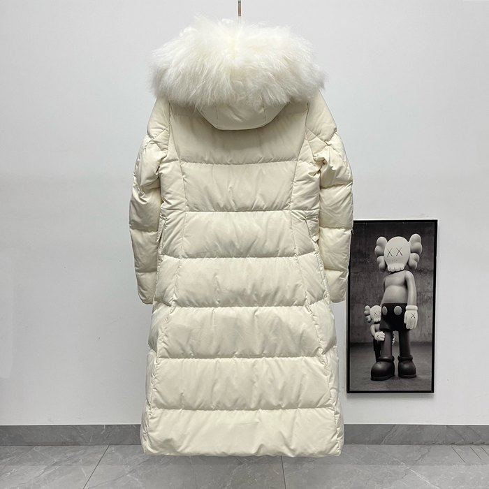 Clothing Moncler down coat with fur collar White