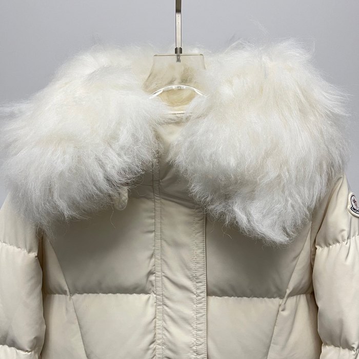 Clothing Moncler down coat with fur collar White