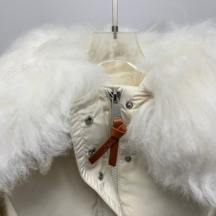 Clothing Moncler down coat with fur collar White