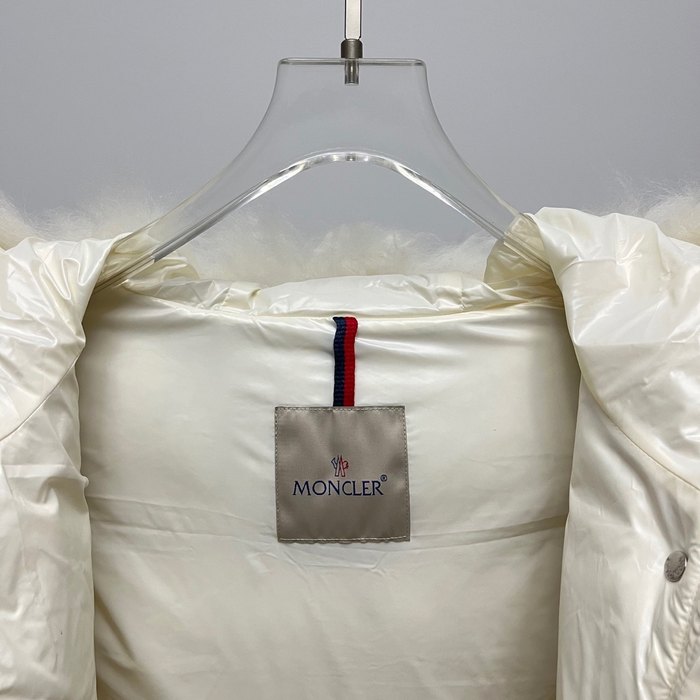 Clothing Moncler down coat with fur collar White