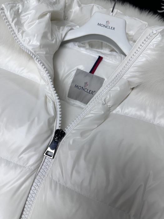 Clothing Moncler down jacket with fur collar White
