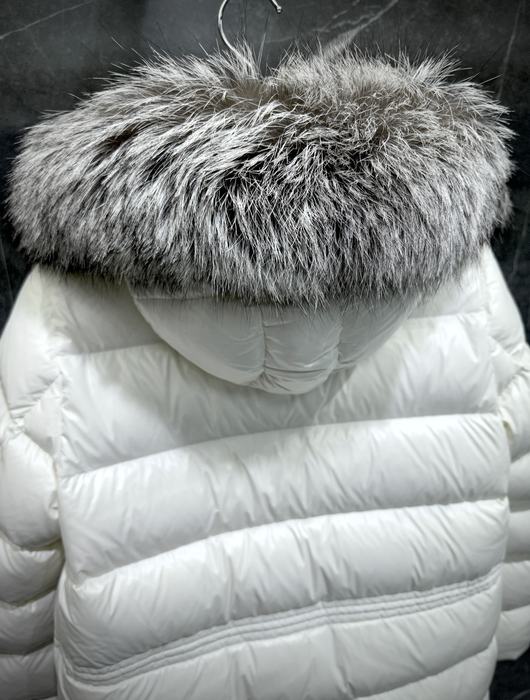 Clothing Moncler down jacket with fur hood White