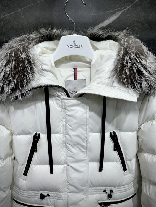 Clothing Moncler down jacket with fur hood White