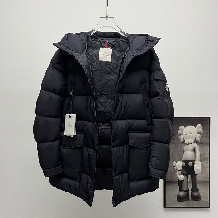 Clothing Moncler down jacket with hood and large pockets Black