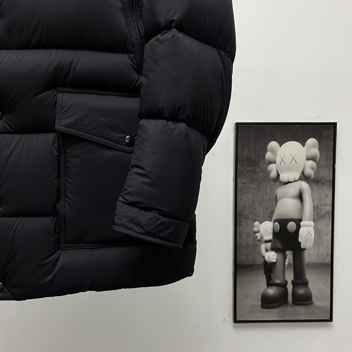 Clothing Moncler down jacket with hood and large pockets Black