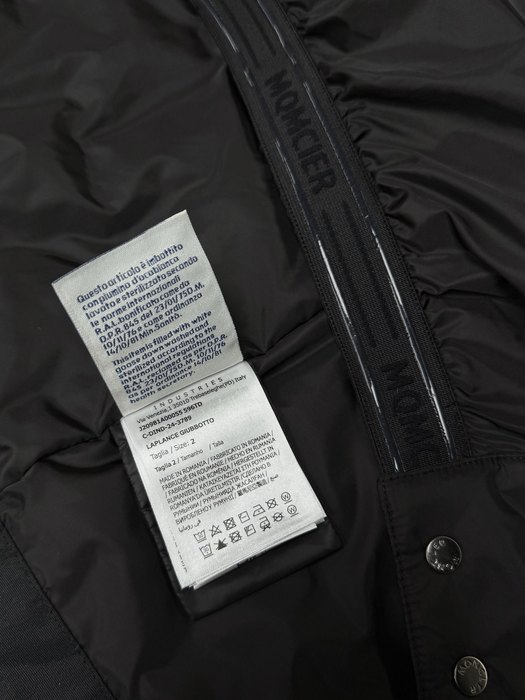 Clothing Moncler fur collar belted jacket Black