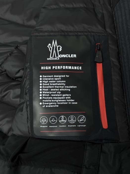 Clothing Moncler fur collar belted jacket Black