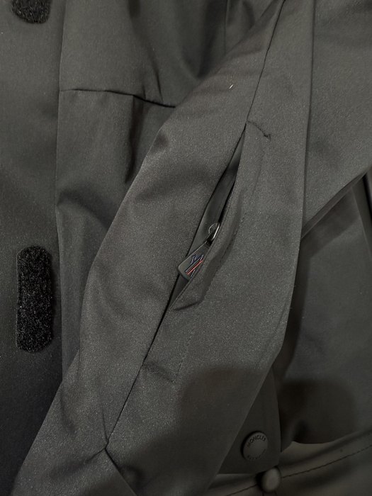 Clothing Moncler fur hood belted jacket Black