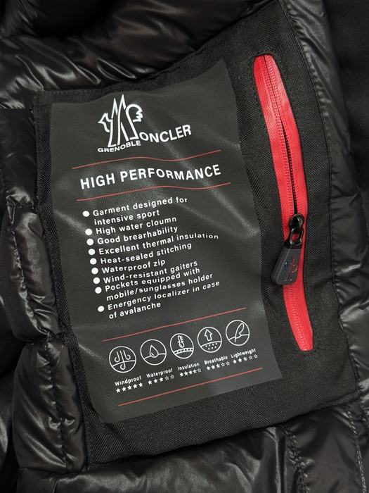 Clothing Moncler fur hood belted jacket Black