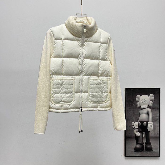 Clothing Moncler knit patchwork down jacket White 001