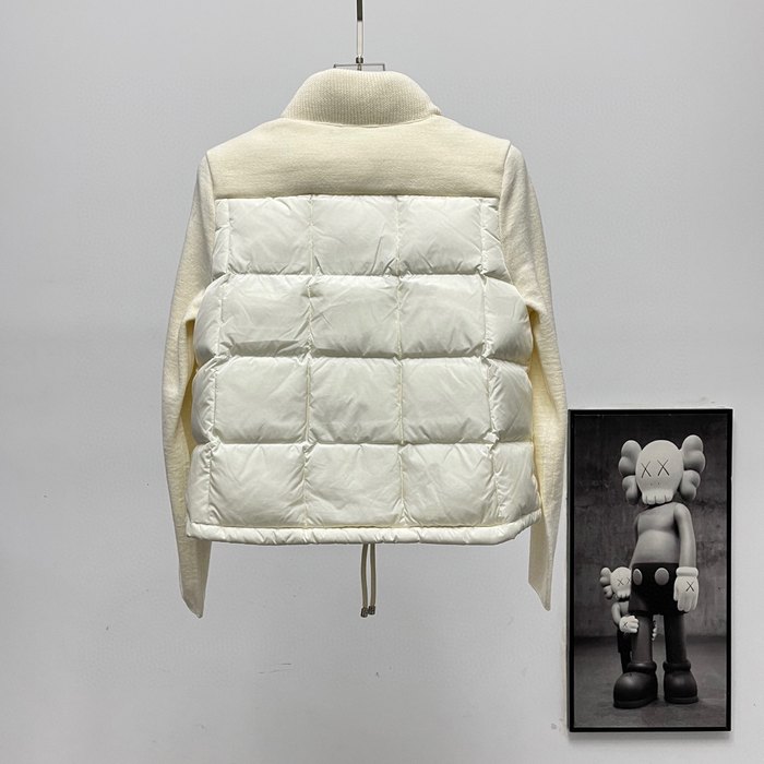 Clothing Moncler knit patchwork down jacket White 001