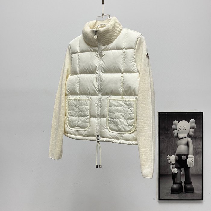 Clothing Moncler knit patchwork down jacket White 001
