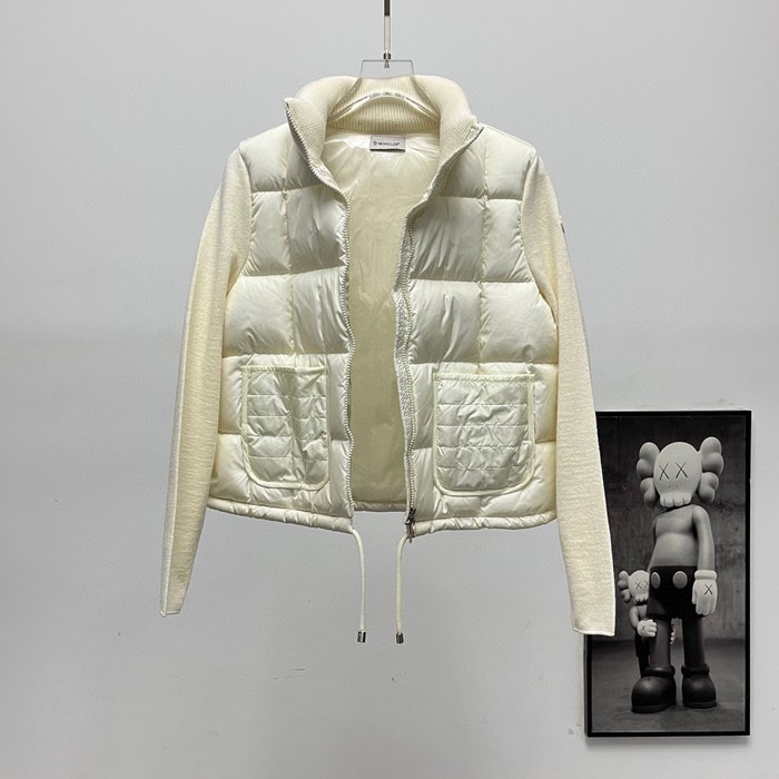 Clothing Moncler knit patchwork down jacket White 001