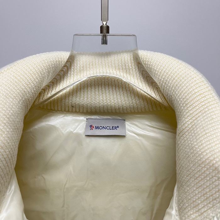 Clothing Moncler knit patchwork down jacket White 001