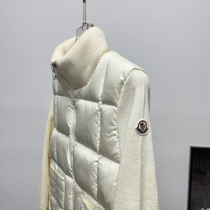 Clothing Moncler knit patchwork down jacket White 001
