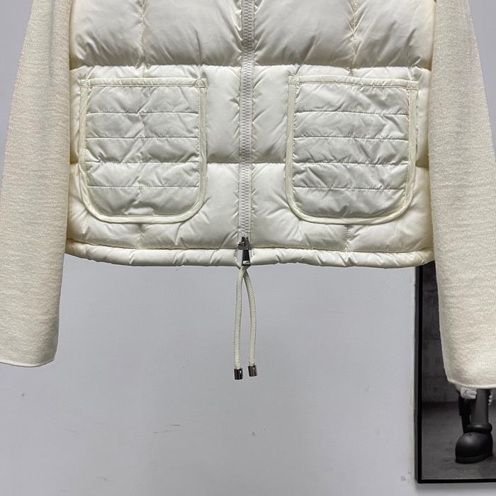 Clothing Moncler knit patchwork down jacket White 001