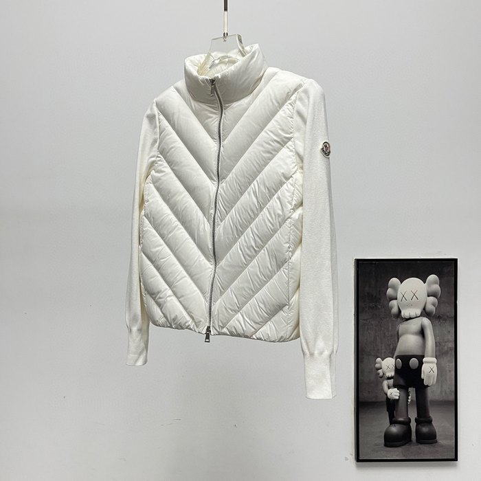 Clothing Moncler knit patchwork down jacket White