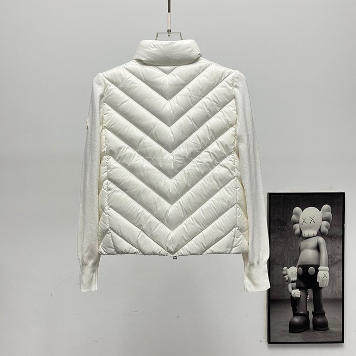 Clothing Moncler knit patchwork down jacket White