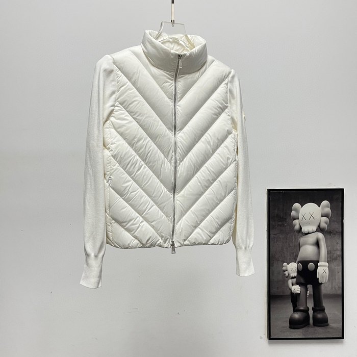 Clothing Moncler knit patchwork down jacket White
