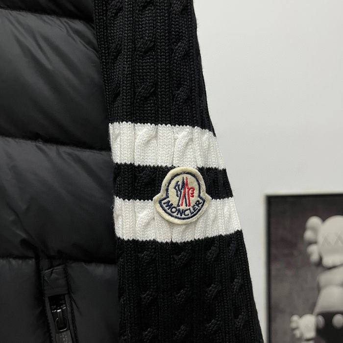 Clothing Moncler knit sleeve down jacket Black