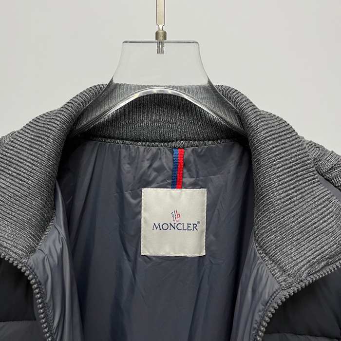 Clothing Moncler knit sleeve padded jacket Grey
