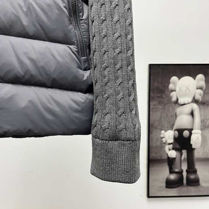 Clothing Moncler knit sleeve padded jacket Grey
