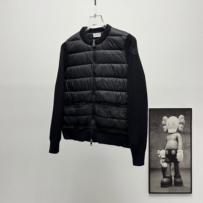 Clothing Moncler knitted mixed down jacket Black
