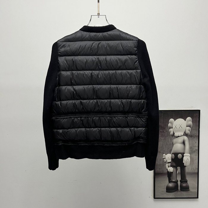 Clothing Moncler knitted mixed down jacket Black