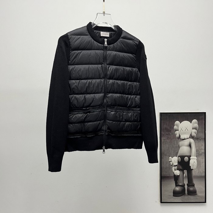 Clothing Moncler knitted mixed down jacket Black