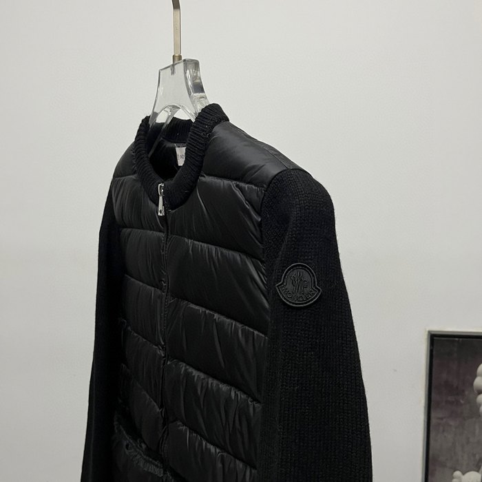 Clothing Moncler knitted mixed down jacket Black