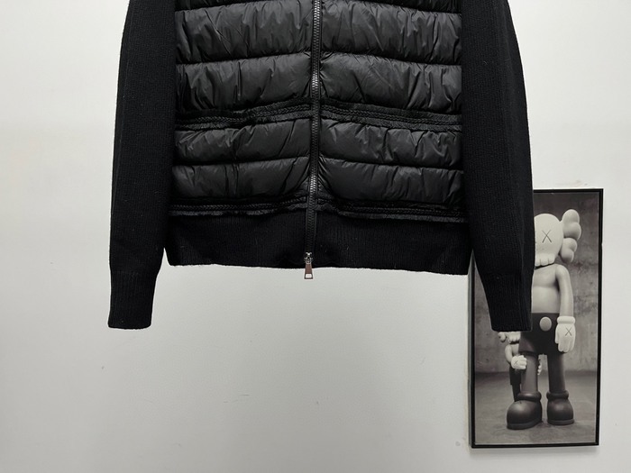 Clothing Moncler knitted mixed down jacket Black