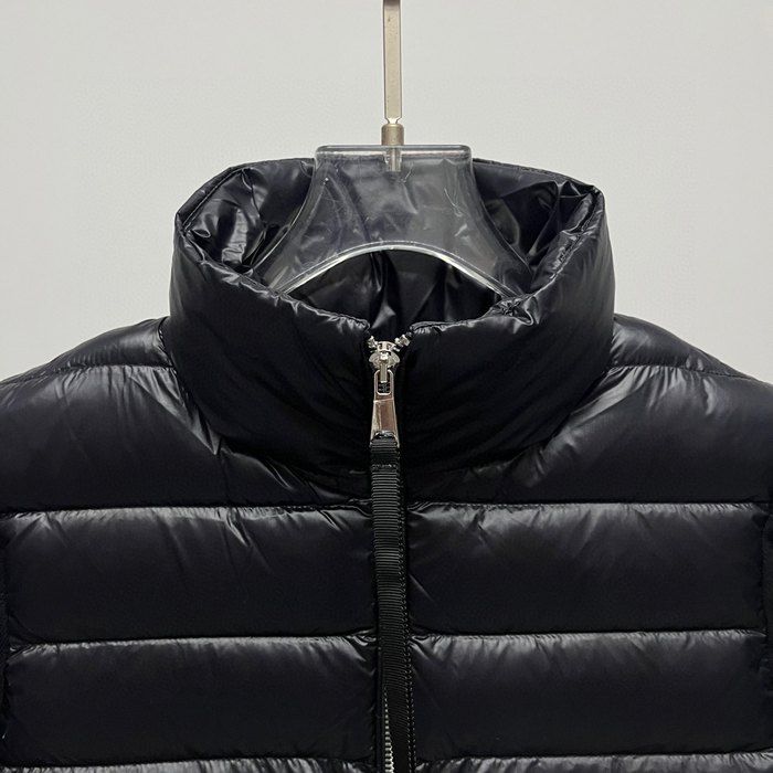 Clothing Moncler knitted panel padded jacket Black