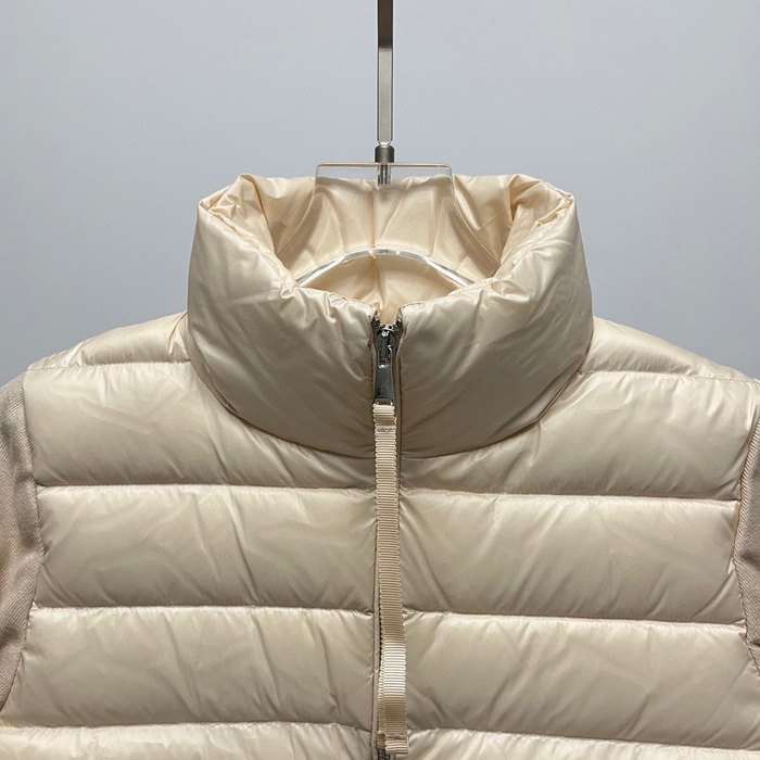 Clothing Moncler knitted patchwork down jacket Beige