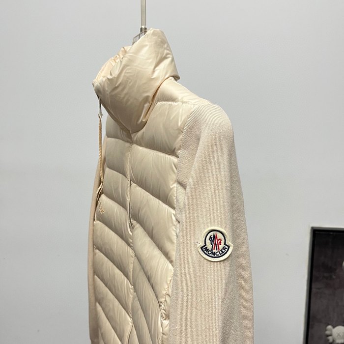 Clothing Moncler knitted patchwork down jacket Beige